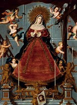 La Virgen de los Dolores. (La Porterita) Atribuido a Nicolás Enríquez S.  XVIII. Col. Pinacoteca de La Profesa | Colonial art, Art, Catholic art